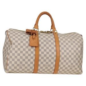 LOUIS VUITTON Damier Azur Keepall 50 Boston Bag N41430